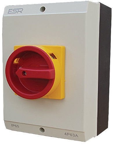 ESR E634P Grand interrupteur électrique rotatif 4 pôles 63 A IP65 Boîtier verrouillable 4P 63 A