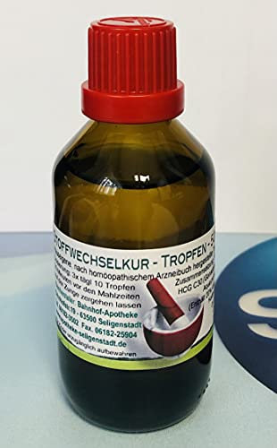 Stoffwechselkur Tropfen - 50 ml - Kurpackung, hormonfrei (ohne HCG) - klassische Homöopathie - direkt aus deutscher Traditionsapotheke