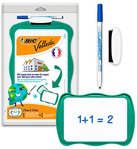 Whiteboard Bic Velleda recycled 21x31cm + stift + wisser