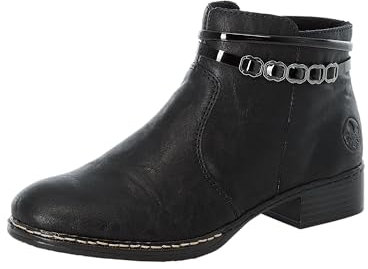 Rieker Femme Herbst/Winter Botines, Noir (Schwarz/Schwarz / 01 01), 42 EU