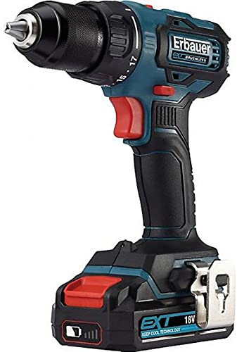 Erbauer Perceuse Visseuse Sans Fil brushless 18V 4Ah EDD18-Li-2