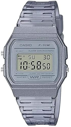 Casio Retro-Vintage - Orologio da polso da unisex al quarzo casual bracciale e cassa in resina di colore nero display digitale nero - F-91WS-8DF
