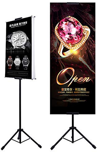 CHENGNAN Présentoir sur Pied Support à Panneaux KT Support à Porte Affiches Réglable en Le Fer Cadre pour Publicitaire (sans Planche)