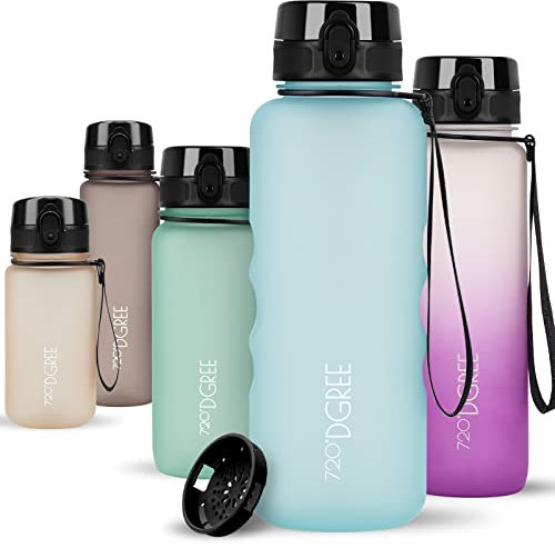 720°DGREE Trinkflasche 1,5 Liter “uberBottle“ softTouch +Sieb - BPA-Frei - XL Wasserflasche für Gym, Fitnessstudio, Workout, Fitness, Sport, Outdoor - Große Sportflasche aus Tritan - Leicht, Stoßfest