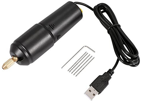 Bopfimer Jewelry Tools Electric Drill Handheld for Pearl Epoxy Resin Jewelry Making DIY Wood Craft Tools with 5 Drill Bits