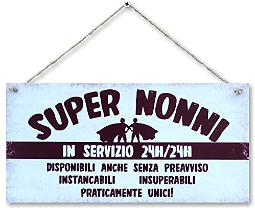 CARISPIBET Super Nonni | decorazioni per la casa cartelli di cucina cartelli per la decorazione domestica 15 x 30 cm