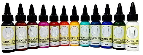 Viking-Ink B & W Ink Kit 12 UD-Grundfarben für 30 ml Tattoo