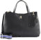 Tommy Hilfiger Damen Tommy Life Satchel AW0AW13409 Schultertaschen, Schwarz (Black)