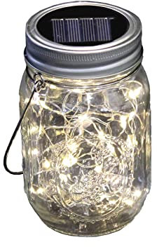 Solarlampen 3er Set für außen warmweiß & wetterfest, 30 LED, Solarleuchte Garten, Solarlaterne draußen, Solarlampions, Gartenleuchte solar, Solarlichterkette im Glas, Solarlampe Einmachglas