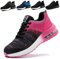 Scarpe Antinfortunistiche Uomo Donna Scarpe da Lavoro con Punta in Acciaio Traspiranti Cuscino d'Aria Scarpe da Cantiere Rosa 38