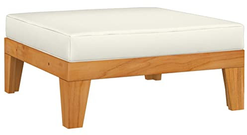 Tidyard Modular Fußhocker mit Kissen Gartensofa Einzelsofa Loungesofa Gartenmöbel Akazie Massivholz
