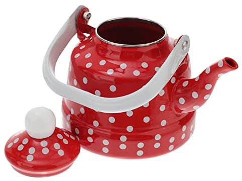 DOITOOL 1 Pc Caldera De Esmalte Botella De Agua Metalica Tetera Hervidor De Agua Decoración Navideña Decoración De La Boda Estufa Niño Acero Inoxidable Olla De Cocina De Inducción Lunares