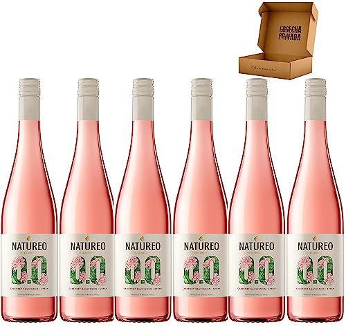 Vino Sin Alcohol - Envio 24 h - Natureo Torres - Vino Regalo - Enviado Cosecha Privada (6 x Botella 75 cl, Rosado)