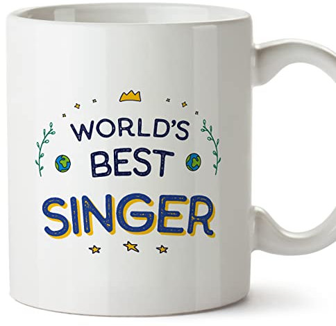 Mugffins Tazza in ceramica per CANTANTE - 11 oz / 350 ml - In inglese - World's Best - Idea regalo per compleanno, anniversario, natale, laurea