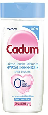 Cadum Crème Douche Tolérance Hypoallergénique Sans Sulfate Probiotique, 400.00 ml (Lot de 1)