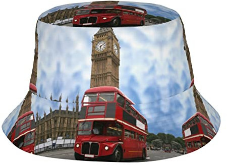 Bedruckte Winterhüte, modische Sonnenmütze, Outdoor-Fischerhut für Damen und Herren, für Sommer, Strand, England Car, Einheitsgr��e