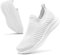 Basket Femme Respirantes Slip on pour Sneakers Femmes Chaussure de Running Fitness Légères Sneakers,Blanc,39 EU