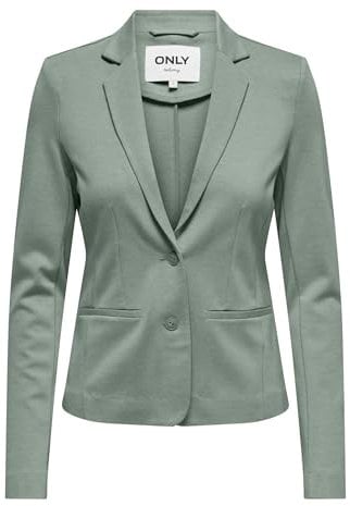ONLY Damen Jacke Blazer ONLPoptrash einfarbige Stoffjacke 15153144 Lily Pad Melange XS