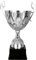 Larius Pokal aus Metall in Gold und Silber, Ehrenpreis Trophäe mit Wunschgravur (ohne Wunschtext, Silber, S)