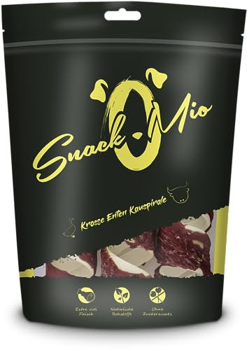 SnackOMio - Premium Kausnack für Hunde - Krosse Enten Kauspirale, 110g, 1er Pack (1 x 0,11kg)