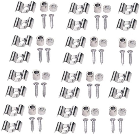 TUOREN Set of 10 Electric Guitar String Retainer Tree String Guide Compatible with Fender Strat Stratocaster or Tele Telecaster (Silver)