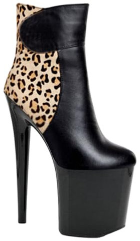Wsbjbo Scarpe con tacco alto da donna, stivali corti da 20 cm, alla moda, con plateau, plateau, scarpe estive per feste, Nero 2, 42 EU