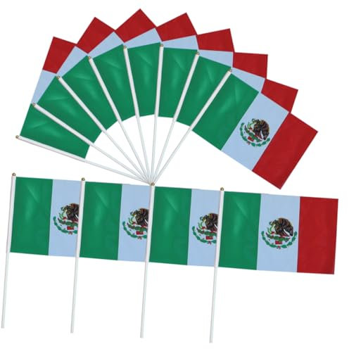 MAGICLULU 50stücke Mexikanische Flagge Klein Pack Tischflaggen Outdoor Handgehaltene Stick Flaggen Für Dekoration Reisen Und Feste