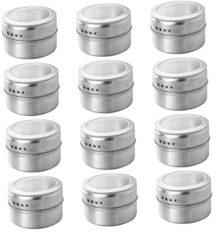 12 Pièces stainless steel inoxlm magntic kitchen Verser refrigirateur réfrigérateur Aimanté Bocal refrigérateur refregirateurs refrigerateurs Multifonction épices pot à condiments