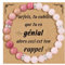 CheersLife Bracelet Femme Femme Bracelet Pierre Naturelle avec Bague en Zircon Cadeau Anniversaire Noel Bracelets Perle Original Cadeau pour Maman Fille Soeur Amie Couple - Quartz Rose