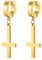 JewelryWe Umgekehrt Kreuz Ohrringe Creolen: Gold Edelstahl Umgedreht Upside Down Kreuz Petruskreuz Non-piercing Ohrclips Ohne Ohrloch Fake Ohrstecker Klappcreolen Huggie Hoop Ohrringe für Herren Damen