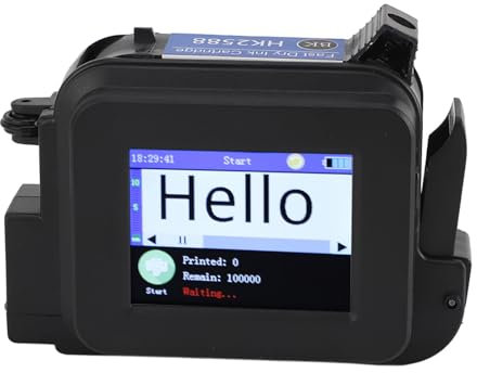 ciciglow Mini-Tintenstrahldrucker, Tragbarer Tintenstrahldrucker mit Bearbeitbarem Touchscreen, Schnell Trocknende Tintenpatrone, Tragbares Taschenmarkierungsgerät für Logo-Etiketten