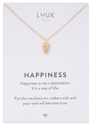LUUK LIFESTYLE Stainless Steel Necklace with Pinecone Pendant, Rose Gold