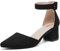 TLOLA Chaussures de cour à talon moyen pour dames Sandales élégantes Pompes pour mariages Parties 5.7 cm Noirs 38