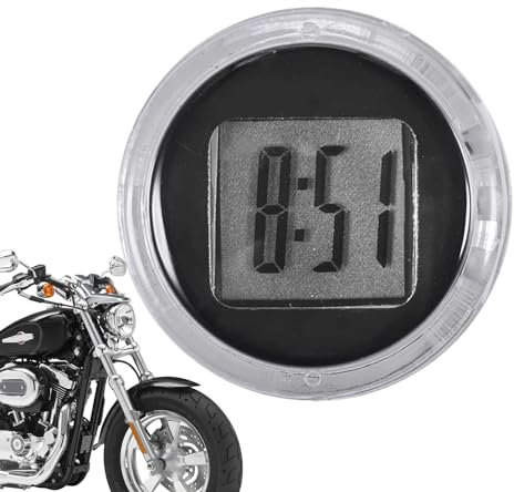 Baoqifong wasserdichte Motorradhalterung zum Aufkleben auf das Armaturenbrett, Paste Stil mit Klare Anzeige Digital Uhr Funktion Zeit für Fahrrad Motorrad und Autos, für Fahrzeug, Auto, SUV