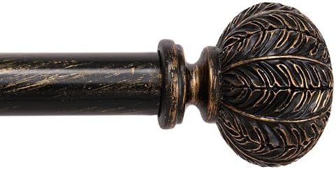 Curtain poles 120 to 300 cm 1-inch diameter Black heavy duty curtain pole with stable brackets for room office windows doors darkening eyelet curtains or light nets
