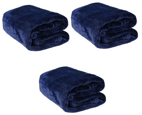 GLSTOY Non Slip Blanket 3pcs Blanket Wearable Fan for Bed Topper Dog Pressure Relief Cushion Decor Cot Mattress Thermal Towel Bedspread Hat Towels for Newborn Flannel Pet Bedding Blue