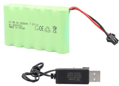 Batterie Rechargeable MXJFYY 7,2 V 2400 mAh NI-MH avec Prise SM, Batterie AA RC pour Monster Truck RC, camions télécommandés, éclairage, Outils électriques, Camion de Construction