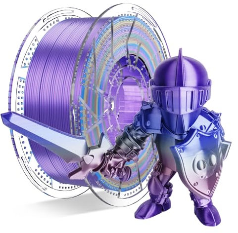 Conjure Silk Rainbow PLA 3D Drucker Filament, Multicolor Rainbow PLA Pink Blau Grün Rot Cosmic Filament 1.75mm 3D Druck Filament 1KG/2.2LB