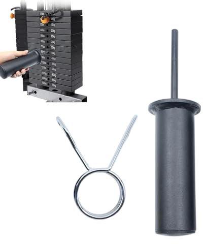FNKTEK Weight Stack Pin And Spring Collar Weight Stack Extender Pin Commercial And Home Gym Accessories For Cable Tower And Functional Trainer Machin (Rod Dia:10mm Length:80mm)