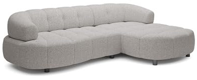 DomoHome ECKSOFA WESPER S - Eckcouch Mit Elektrischer Sitzverstellung, L-förmig, Freistehend, Relaxfunktion, Avangarde Collection, 183x284x79 cm Rechte Seite Hellgrau