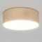 LQWELL Deckenlampe Stoff, Deckenleuchte Rund mit Leinen Lampenschirm, E27 Fassung x 6, max.50W, Ø50cm x H10cm, Naturfarbe, für Wohnzimmerlampe Schlafzimmerlampe Deckenbeleuchtung