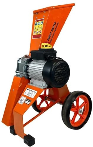 FM4DDE-MUL Elektrischer 4PS Kompakt-Gartenhäcksler, Holzhäcksler & Mulcher – Zerkleinert Äste bis 50 mm – Verstellbarer Auswurf – Patentiertes Leichtbau-Design (Mulcher + Messer + Chipper-Auswurf)