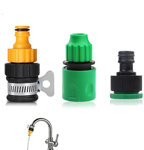 FDRJKN 3PCS Kitchen Tap Hose Connector Tap Hose Connector Mixer Tap Connector for Taps Easy to Install Durable & Leak-Proof