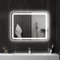 HOMCOM Badspiegel, 60 x 80 cm LED Spiegel mit Touch-Schalter, Memory-Funktion, Wandspiegel Beschlagfrei Lichtspiegel mit 3 Lichtfarben, Silber