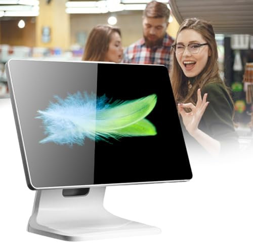 Monitor Táctil POS de 15,6 Pulgadas, Terminal POS para Pequeños Negocios, Monitor Multi-Touch, CPU N2930, 4 GB RAM, 64 GB SSD, Windows 7/10, Entradas VGA/USB para Oficina, POS, Restaurantes,Win7