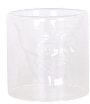 Bicchiere da ciuccio con teschio in vetro trasparente, 90 ml. Scatola 6 pezzi