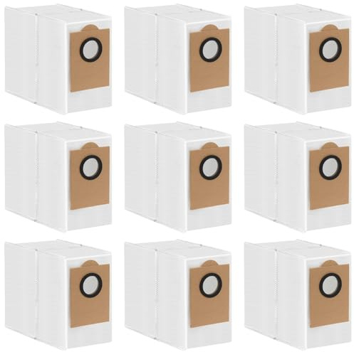 Lot de 9 sacs à poussière de rechange jetables pour aspirateur robot Lefant M3/ M3 Max et balai à franges