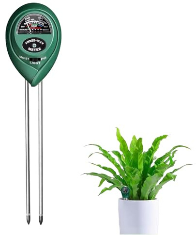 ZXNJA Feuchtigkeitsmessgerät Pflanzen,Bodentester,3-in-1 Bodenmessgeräte für Bodenfeuchte,Ph Messgerät Erde,PH,Feuchtigkeit und Licht,für Garten,Rasen und Topfpflanzen,kein Batterien Erforderlich