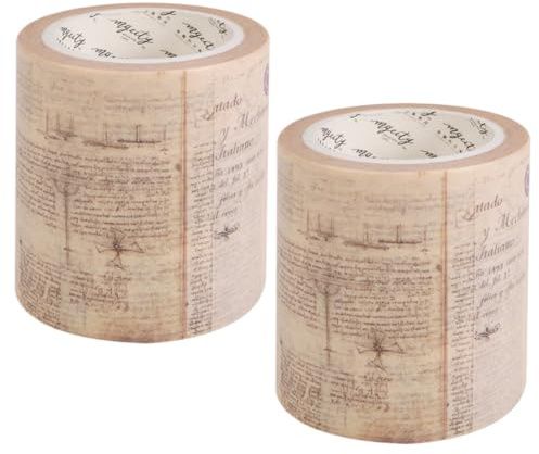 VILLFUL 2 Rollen Gothic Style Washi Tape Ästhetisches Klebeband für Scrapbooking Geschenkverpackung Tagebücher DIY Bastelbedarf Rückstandsfrei Entfernbar Vintage Muster