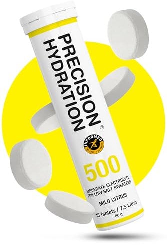 Precision Hydration Elektrolytgetränk - Mehrfachstärke Brauseelektrolyttabletten - Kalorienarm, Glutenfrei, Vegan/Vegetarisch - (500mg/l - Gelb Rohr), 1 Tube mit 15 Tabletten